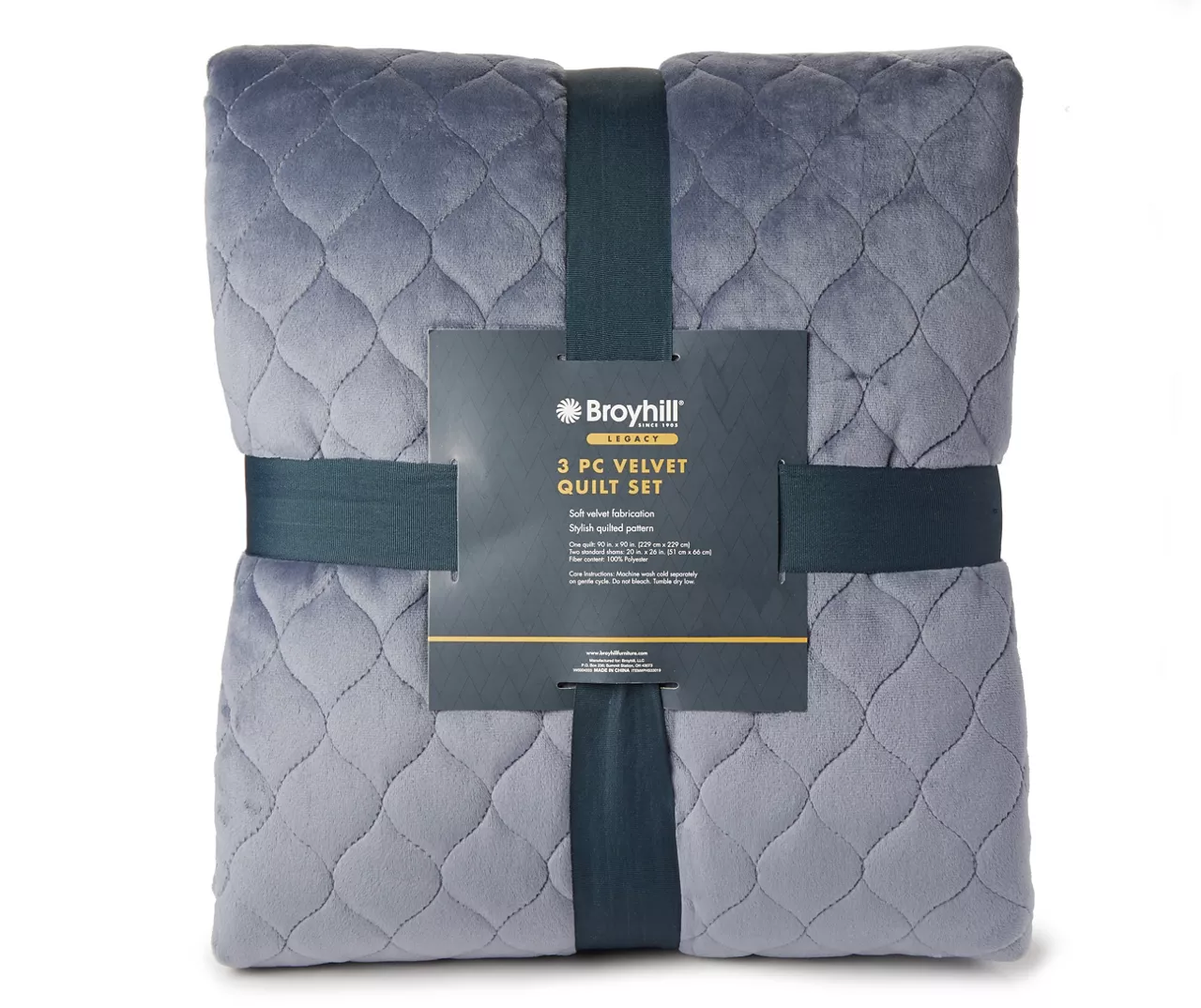 Broyhill Denim Velvet 3-Piece Quilt Set Broyhill Denim Velvet 3-Piece Quilt Set -Big Lots Furniture Store 810460619 1