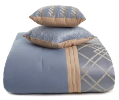 Broyhill Corinth Denim Geo 8-Piece Comforter Set -Big Lots Furniture Store 810461374 1