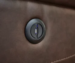 Wellsley Leather Power Reclining Console Loveseat -Big Lots Furniture Store 810469258 810469259 2 2