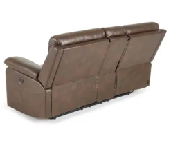 Wellsley Leather Power Reclining Console Loveseat -Big Lots Furniture Store 810469259 6