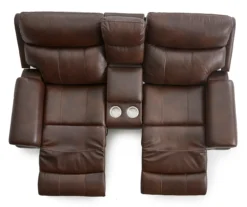 Wellsley Leather Power Reclining Console Loveseat -Big Lots Furniture Store 810469259 8