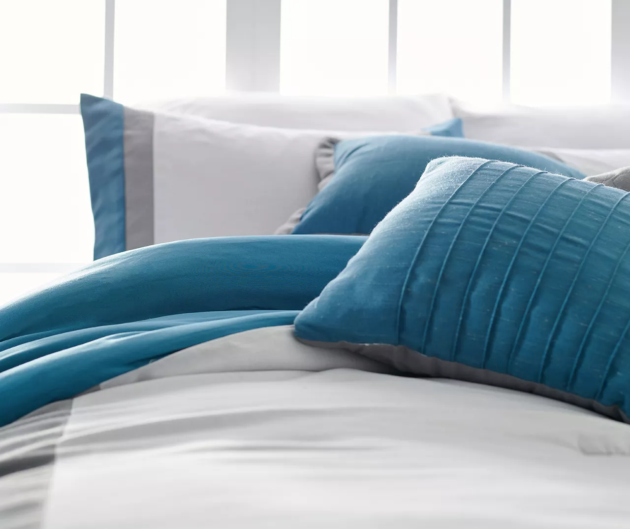 Vittorio Teal & Gray Comforter Set Vittorio Teal & Gray Comforter Set -Big Lots Furniture Store 810485246 810485247 2