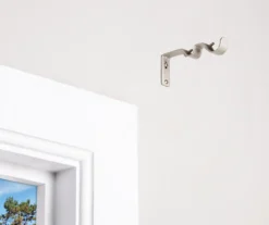 Brushed Nickel Adjustable Double Curtain Rod Brackets, 2-Pack -Big Lots Furniture Store 810489230 2