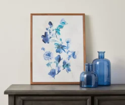 Blue Flowers Framed Canvas -Big Lots Furniture Store 810498697 2