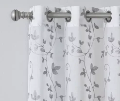 Broyhill Cassandra Floral Sheer Grommet Curtain Panel Pair -Big Lots Furniture Store 810507479 3