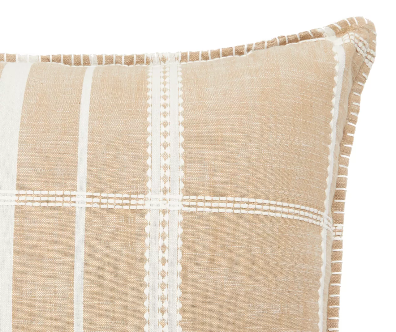 Tan & White Plaid Throw Pillow Tan & White Plaid Throw Pillow -Big Lots Furniture Store 810515801 1