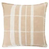 Tan & White Plaid Throw Pillow