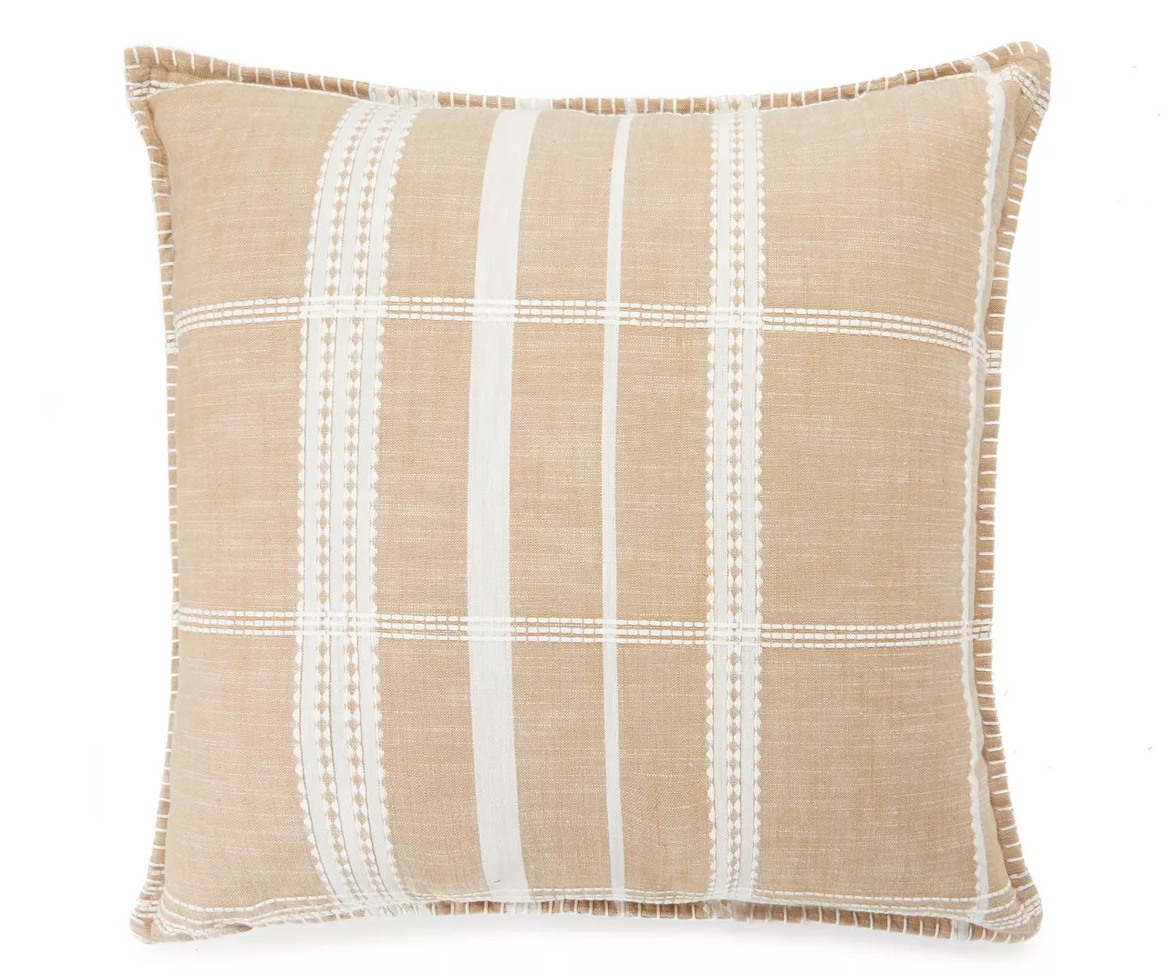 Tan & White Plaid Throw Pillow Tan & White Plaid Throw Pillow -Big Lots Furniture Store 810515801
