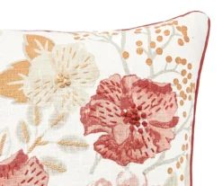 Rust Floral Throw Pillow -Big Lots Furniture Store 810515803 3