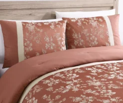 Broyhill Kirkwale Rust Floral Jacquard 8-Piece Comforter Set -Big Lots Furniture Store 810515916 2