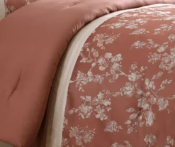 Broyhill Kirkwale Rust Floral Jacquard 8-Piece Comforter Set -Big Lots Furniture Store 810515917 1