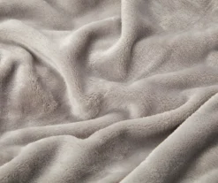 Gray Twin/Full Velvet Plush Blanket -Big Lots Furniture Store 810519405 810519406 2