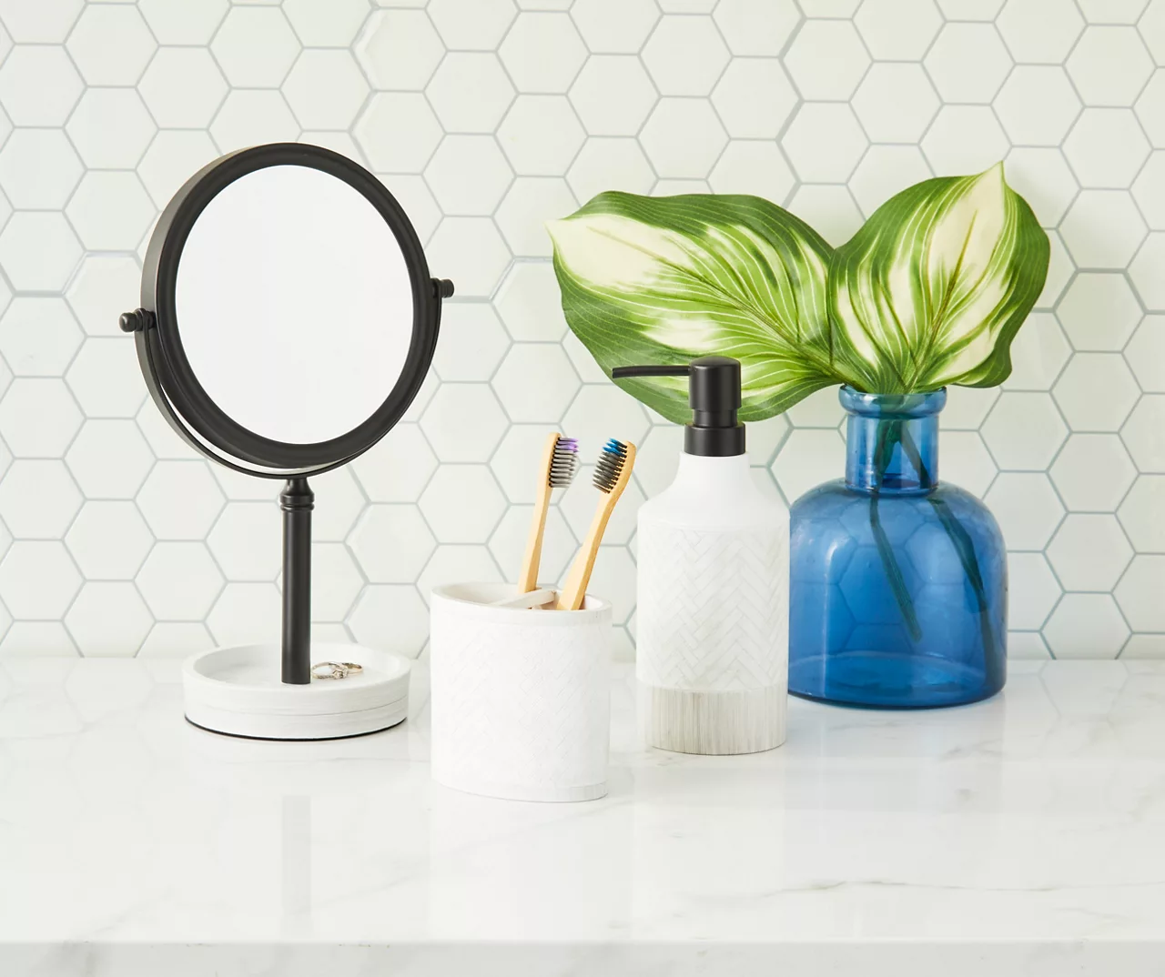 White Herringbone Lotion Pump White Herringbone Lotion Pump -Big Lots Furniture Store 810530725 810530724 810530723 2 1