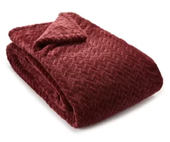 Tawny Port Jacquard Supreme Velvet King Blanket -Big Lots Furniture Store 810531016 1