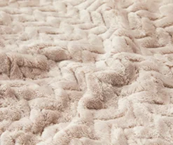 Tan Jacquard Supreme Velvet King Blanket -Big Lots Furniture Store 810531017 810617578 4