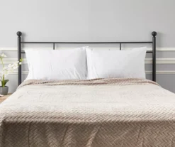 Tan Jacquard Supreme Velvet King Blanket -Big Lots Furniture Store 810531017 810617578 5