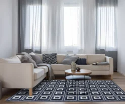 Broyhill Navy Square Pattern Klein Area Rug -Big Lots Furniture Store 810542869 810542870 810542871 810542872 3