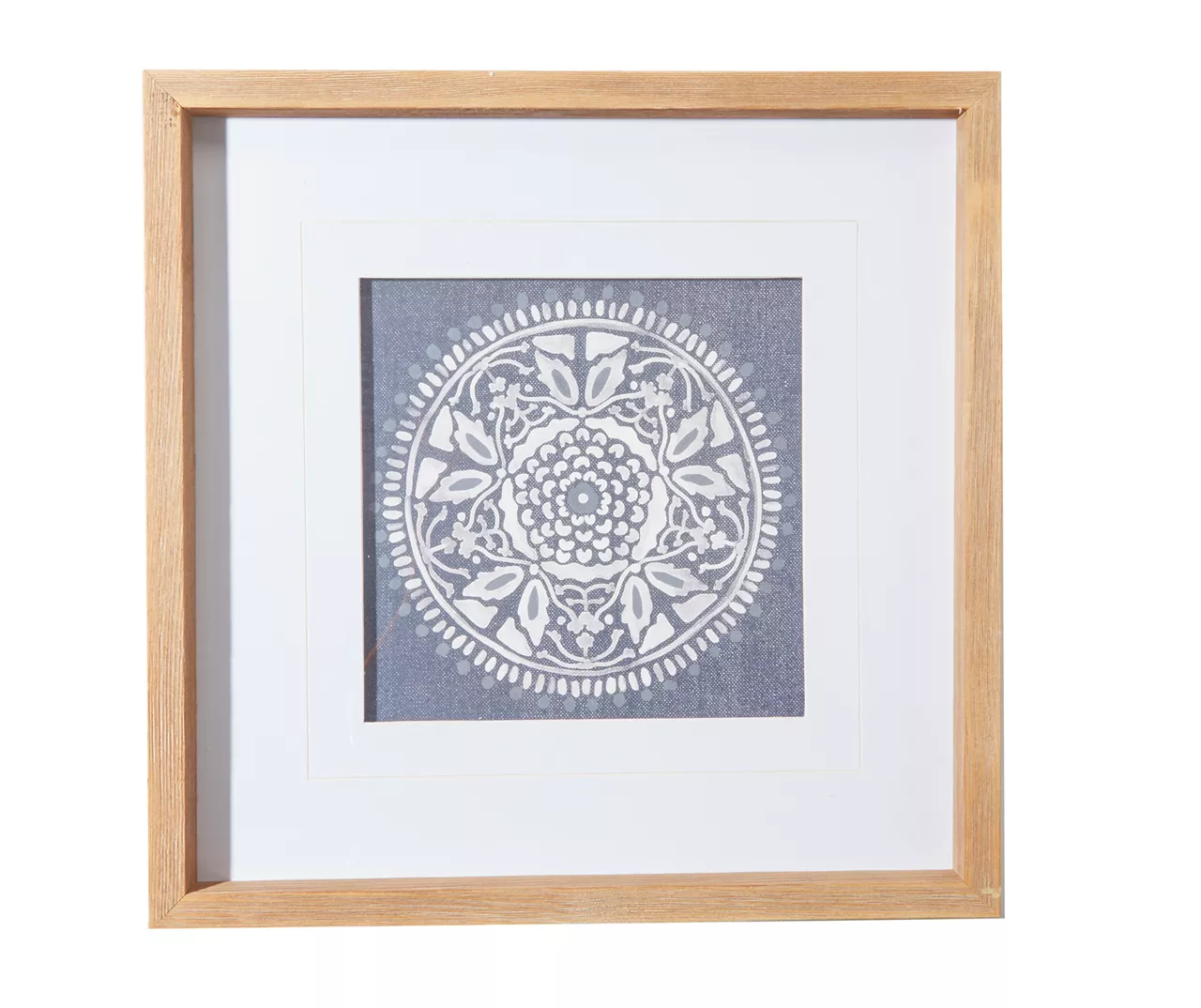 Blue & White Medallion Framed Print Blue & White Medallion Framed Print -Big Lots Furniture Store 810546216