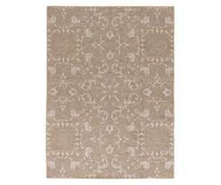 Broyhill Sandpointe Tan & Ecru Damask Outdoor Area Rug -Big Lots Furniture Store 810546500 810546501 810546502 1 1