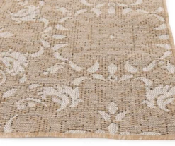 Broyhill Sandpointe Tan & Ecru Damask Outdoor Area Rug -Big Lots Furniture Store 810546500 810546501 810546502 2 1