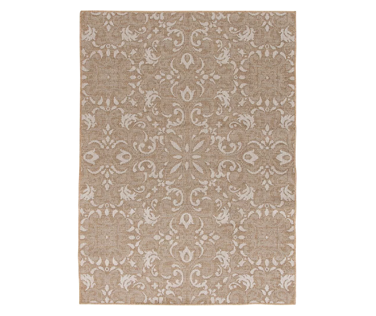 Sandpointe Tan & Ecru Damask Outdoor Area Rug, (5' x 7') Sandpointe Tan & Ecru Damask Outdoor Area Rug, (5' X 7') -Big Lots Furniture Store 810546500 810546501 810546502