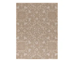 Sandpointe Tan & Ecru Damask Outdoor Area Rug, (5' X 7') 4 Sandpointe Tan & Ecru Damask Outdoor Area Rug, (5' X 7') -Big Lots Furniture Store 810546502 810546501 810546500 1