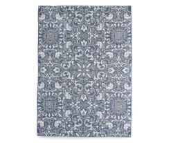 Broyhill Sandpointe Cobalt & Ecru Damask Outdoor Area Rug -Big Lots Furniture Store 810546503 810546507