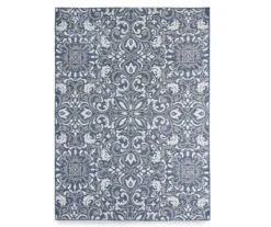 Broyhill Sandpointe Cobalt & Ecru Damask Outdoor Area Rug -Big Lots Furniture Store 810546506