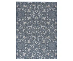 Broyhill Sandpointe Cobalt & Ecru Damask Outdoor Area Rug -Big Lots Furniture Store 810546507 810546506 810546505 810546504 810546503 1