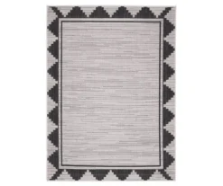 Broyhill Gray & Black Geometric Border Indoor/Outdoor Area Rug 2 Broyhill Gray & Black Geometric Border Indoor/Outdoor Area Rug -Big Lots Furniture Store 810547881 2