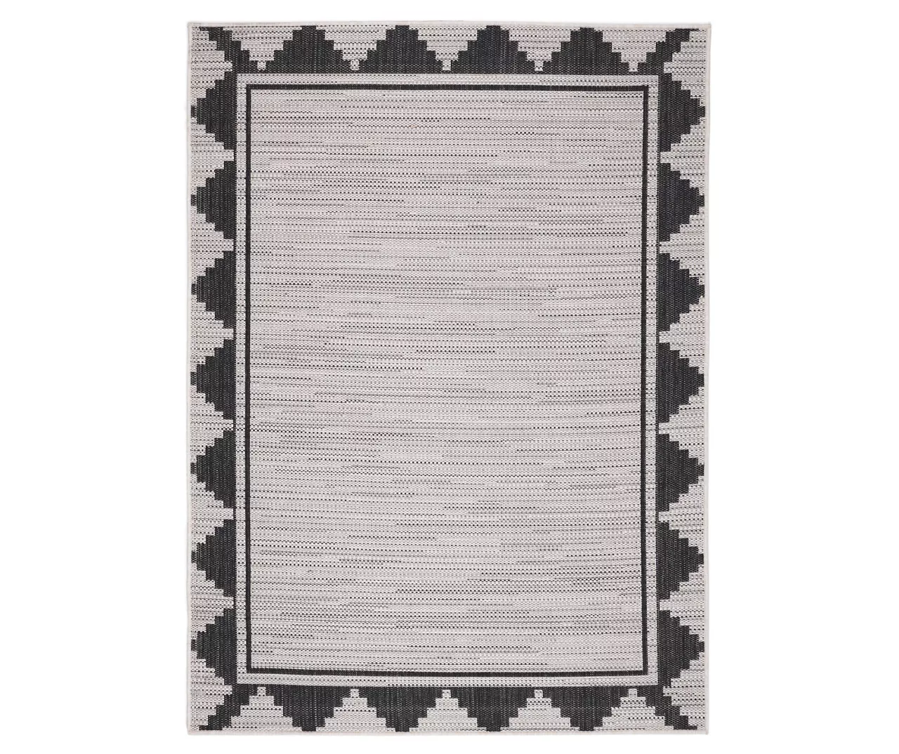 Broyhill Gray & Black Geometric Border Indoor/Outdoor Area Rug Broyhill Gray & Black Geometric Border Indoor/Outdoor Area Rug -Big Lots Furniture Store 810547881 2