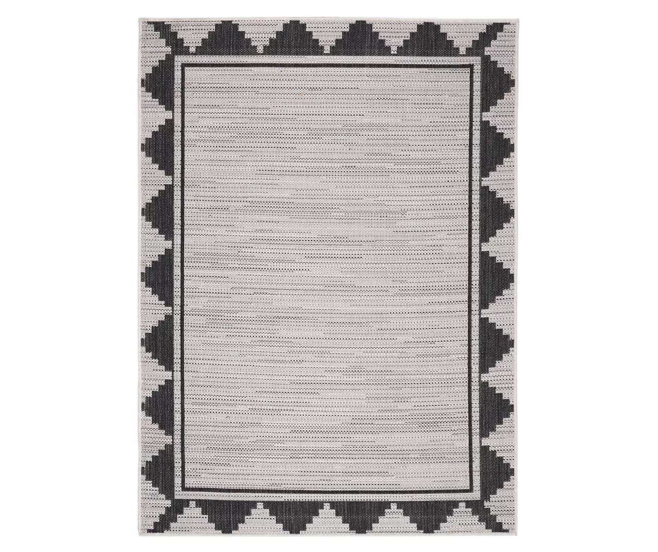 Broyhill Gray & Black Geometric Border Indoor/Outdoor Area Rug Broyhill Gray & Black Geometric Border Indoor/Outdoor Area Rug -Big Lots Furniture Store 810547882 1