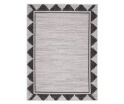 Broyhill Gray & Black Geometric Border Outdoor Area Rug -Big Lots Furniture Store 810547883 810547882 810547881 1