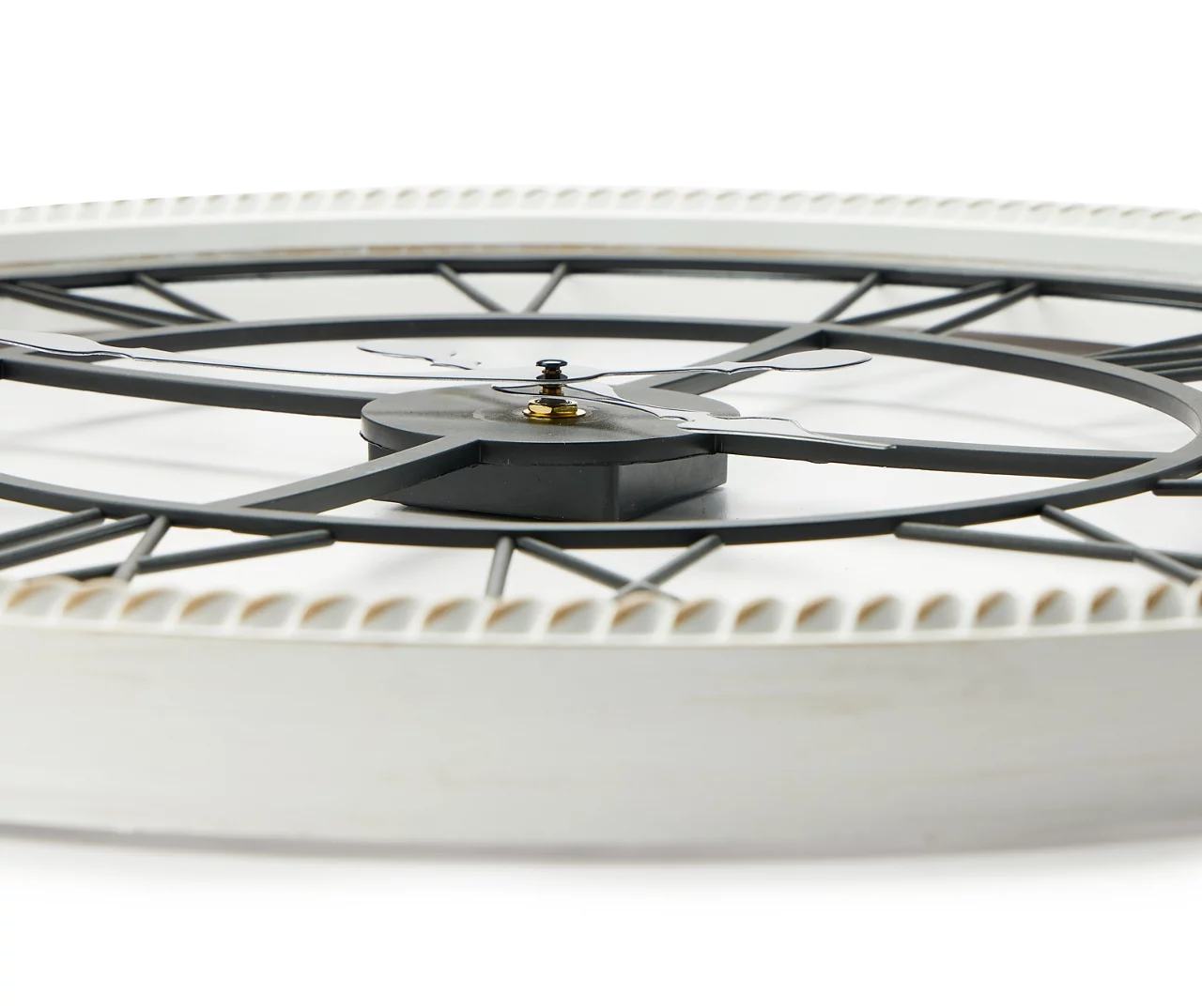 Rustic White Roman Numeral Round Wall Clock Rustic White Roman Numeral Round Wall Clock -Big Lots Furniture Store 810548702 1