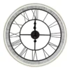 Rustic White Roman Numeral Round Wall Clock