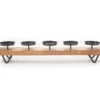 Wood & Metal 5-Tier Pillar Candle Holder