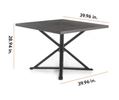 Autumn Cove Brown Wood Look Square Steel Patio Dining Table -Big Lots Furniture Store 810553658 99 2 1