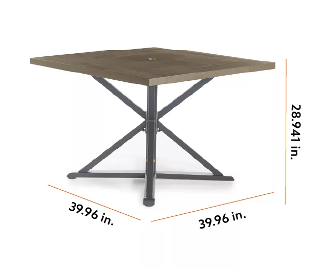 Autumn Cove Light Brown Wood Look Square Steel Patio Dining Table Autumn Cove Light Brown Wood Look Square Steel Patio Dining Table -Big Lots Furniture Store 810557039 99 1 1