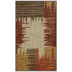 Broyhill Brown & Red Abstract Patchwork Accent Rug -Big Lots Furniture Store 810557489 1