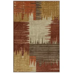 Broyhill Brown & Red Abstract Patchwork Accent Rug -Big Lots Furniture Store 810557651 1