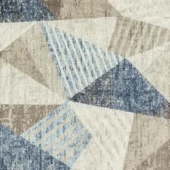 Broyhill Blue & Brown Modern Angles Accent Rug -Big Lots Furniture Store 810557655 3