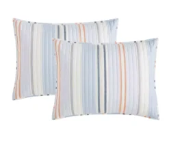 Broyhil Blue & Coral Stripe Comforter Set -Big Lots Furniture Store 810558692 4