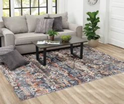 Broyhill Clifton Tan & Rust Floral Geometric Area Rug -Big Lots Furniture Store 810562553 810562557 810562561 2