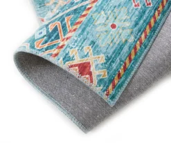 Caden Green & Orange Geometric Floral Runner Rug, (2' X 7') -Big Lots Furniture Store 810563288 2