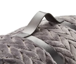 Charcoal Chevron Embossed Velvet Queen Blanket -Big Lots Furniture Store 810573788 810573789 3