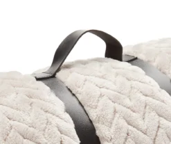 Whisper White Zigzag-Embossed Velvet King Blanket -Big Lots Furniture Store 810573800 810573798 810617576 4 1