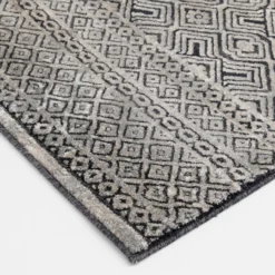 Colin Dark Blue & Whitecap Geometric Area Rug, (8' X 10') -Big Lots Furniture Store 810586497 810586493 810586501 3 1