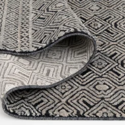 Colin Dark Blue & Whitecap Geometric Area Rug, (5' X 7') -Big Lots Furniture Store 810586497 810586493 810586501 5