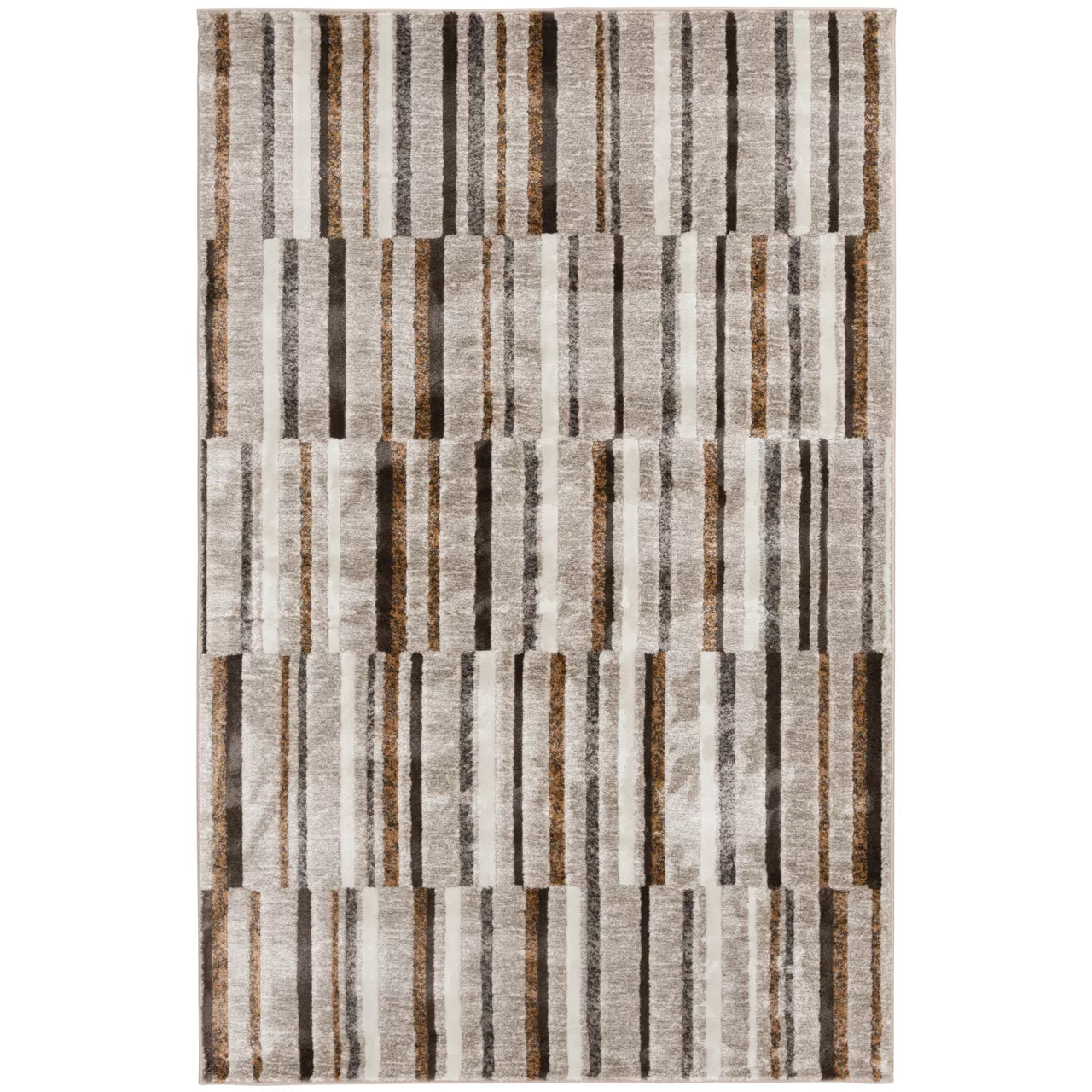 Bay Village Greige & Putty Block Stripe Area Rug, (5' x 7') Bay Village Greige & Putty Block Stripe Area Rug, (5' X 7') -Big Lots Furniture Store 810586498 810586494 810586502 1 2