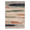 Hadlee Sand, Coral & Green Abstract Area Rug, (5' X 7')